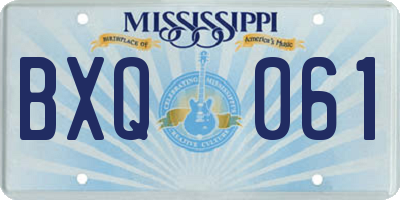 MS license plate BXQ061