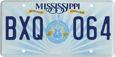 MS license plate BXQ064