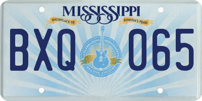 MS license plate BXQ065