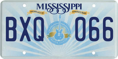 MS license plate BXQ066
