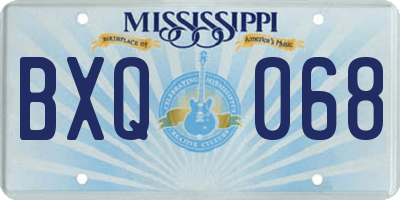 MS license plate BXQ068