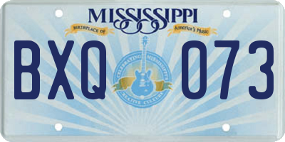 MS license plate BXQ073