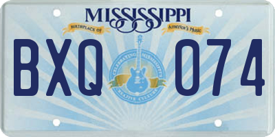 MS license plate BXQ074