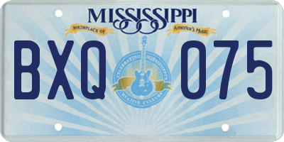 MS license plate BXQ075