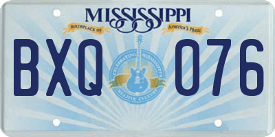 MS license plate BXQ076