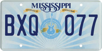 MS license plate BXQ077
