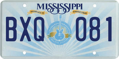 MS license plate BXQ081