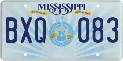 MS license plate BXQ083