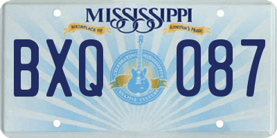 MS license plate BXQ087