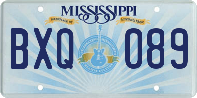 MS license plate BXQ089