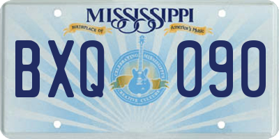 MS license plate BXQ090