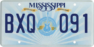 MS license plate BXQ091