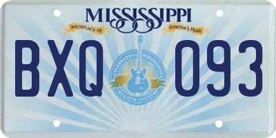 MS license plate BXQ093