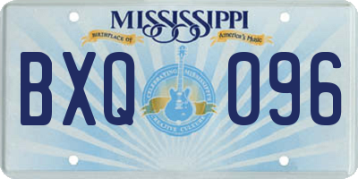 MS license plate BXQ096