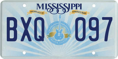 MS license plate BXQ097