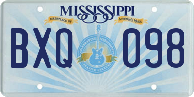 MS license plate BXQ098