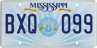 MS license plate BXQ099