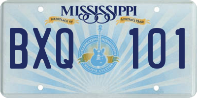 MS license plate BXQ101