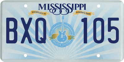 MS license plate BXQ105