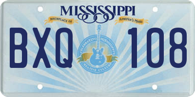 MS license plate BXQ108