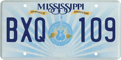 MS license plate BXQ109