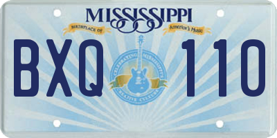 MS license plate BXQ110