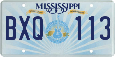 MS license plate BXQ113