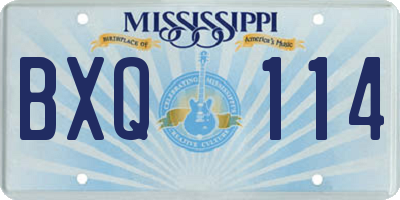 MS license plate BXQ114