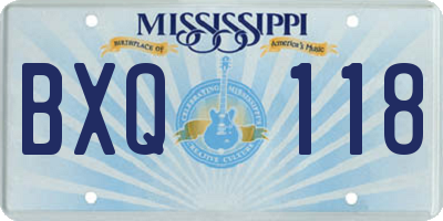 MS license plate BXQ118