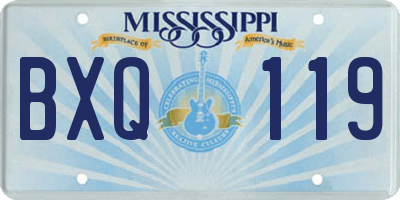 MS license plate BXQ119