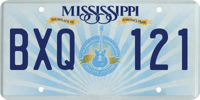 MS license plate BXQ121