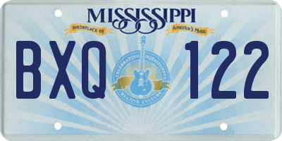 MS license plate BXQ122