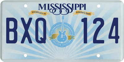 MS license plate BXQ124