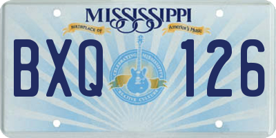MS license plate BXQ126