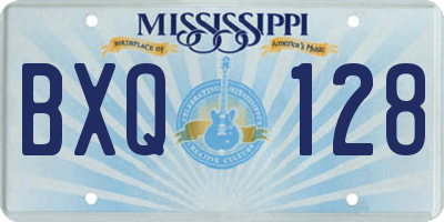 MS license plate BXQ128