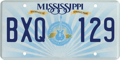 MS license plate BXQ129