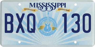 MS license plate BXQ130