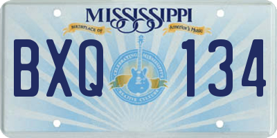 MS license plate BXQ134