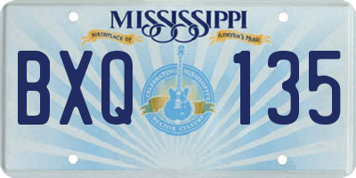 MS license plate BXQ135