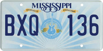 MS license plate BXQ136