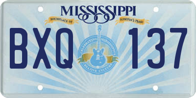 MS license plate BXQ137