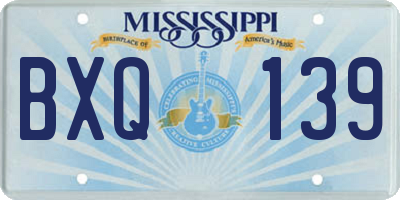 MS license plate BXQ139