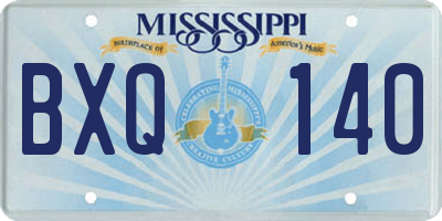 MS license plate BXQ140