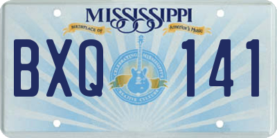 MS license plate BXQ141