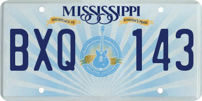 MS license plate BXQ143
