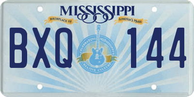 MS license plate BXQ144