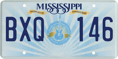 MS license plate BXQ146