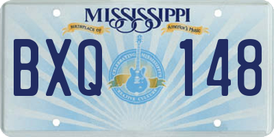 MS license plate BXQ148