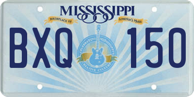 MS license plate BXQ150