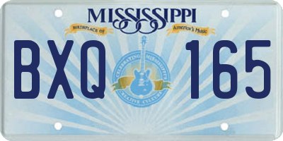 MS license plate BXQ165